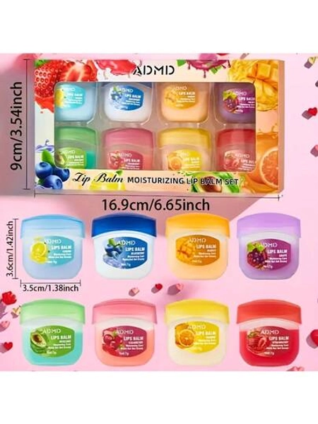(7g*8pcs) Moisturizing Lip Mask Set Box, Moisturizing And Nourishing, Caring For Lips, Keeping Moisture All Day, Creating Attractive Lips-Suitable For Valentine's Day Gifts, Christmas And New Year Gifts And Party Gifts, Selected In Autumn And Winter