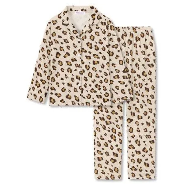 Girls' Leopard Long Sleeve Pajama Set