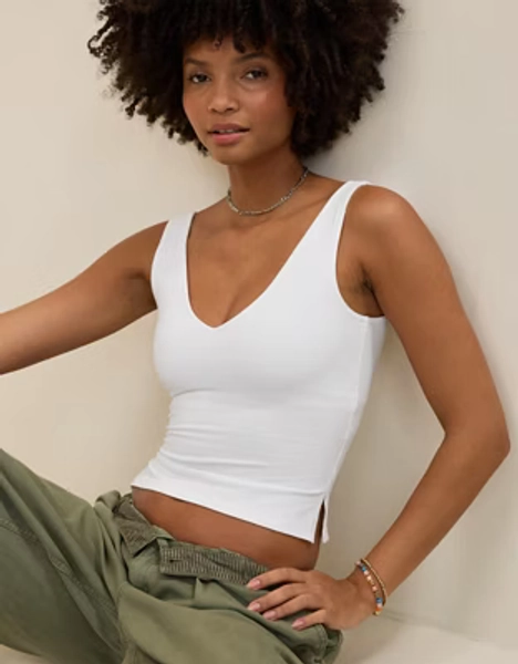Aerie Double V-Neck Braless Tank Top
