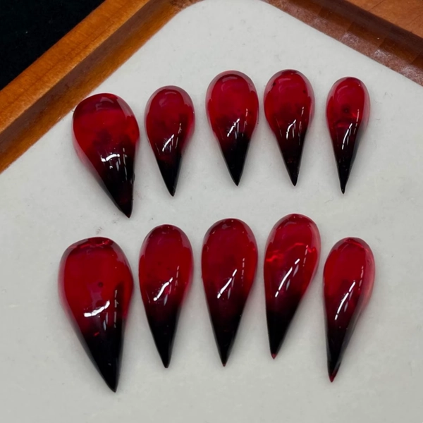 10PCS Handmade Diamond Dragon Shape Claw Red Gradient Press on Nail Tips Cat Claws Detachable False Nail Stickers Fake Nail Art - AliExpress 