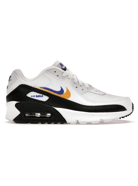 Nike Air Max 90 Double Swoosh White Black Gold Royal (GS)