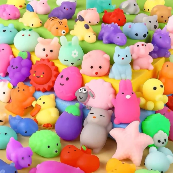 Z-MTS70 45Pcs Mochi Squishy Toys Mini Squishies Kawaii Animal Squishies Party Favors for Kids Cat Panda Unicorn Squishy Novelty Stress Relief Toys