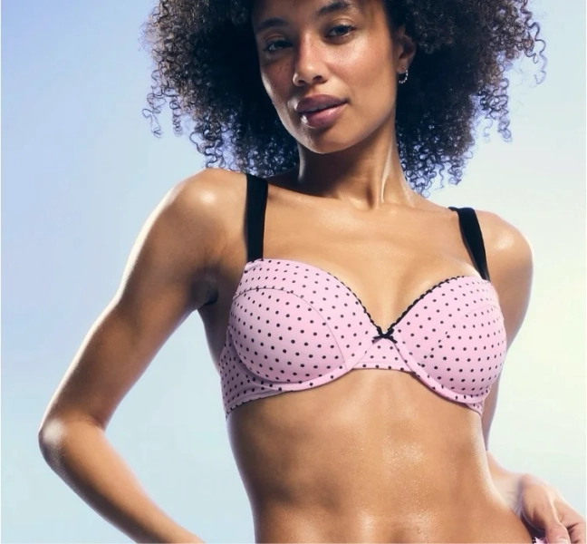 Pink Dot Ryder Push-Up Bikini Top