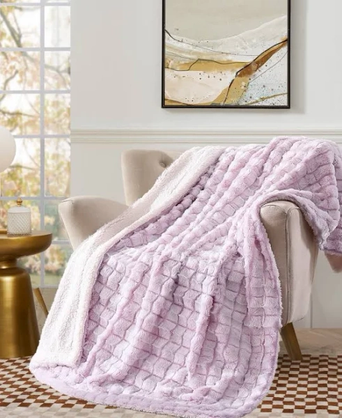Royal Luxe Reversible Micromink to Faux-Sherpa Tie-Dye Throw