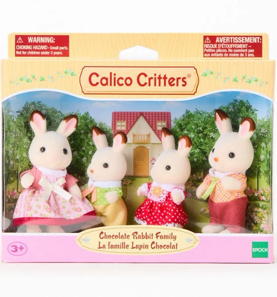 CALICO CRITTERS Chocolate Rabbit Family Posable Figure
