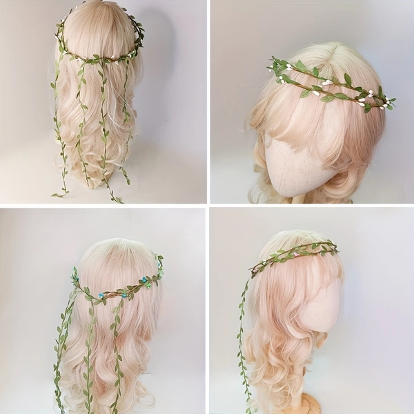 Simulated Flower / Green Leaves Berries Fresh / Easy Double-Layer Drooping Wreath / Party Wreath
