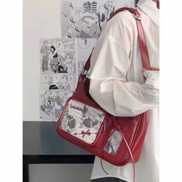 NEW Y2k Japanese Harajuku Shoulder Bag Womens Transparent Ita Bag Girls School Crossbody Bags For Women Female Designer Handbags
