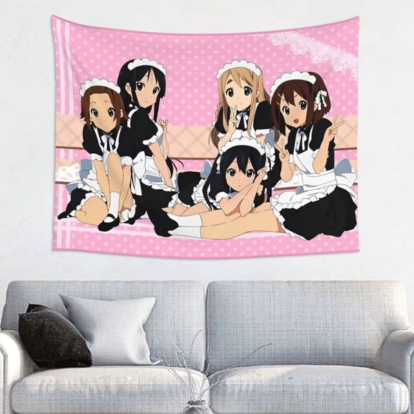 K-On Anime Tapestry Wall Hanging Printed Polyester Tapestry Yui Mio Ritsu Ui Azusa INS Decoration Wall Decor Tapiz - AliExpress 