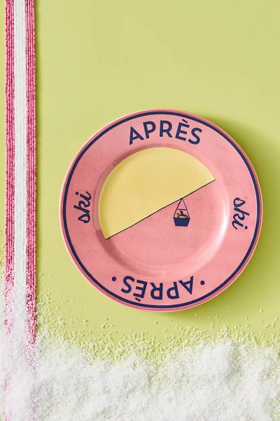 Après Ski Handpainted Stoneware Dessert Plate