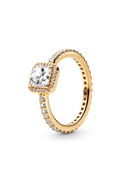 FINAL SALE - Square Sparkle Halo Ring