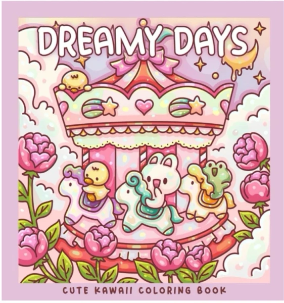 Dreamy Days: A Kawaii Coloring Book of Whimsical Scenes: 30 Coloring Pages with Cute Cows, Frogs, Bunnies, Bears, Ducks and Otter : Kitsch, Miss: Amazon.com.au: Books