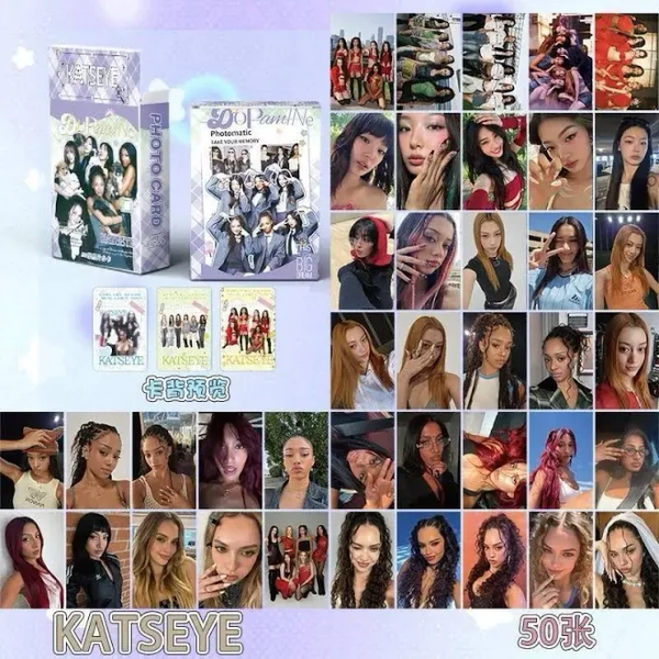 50PCS Korean Girl Group KATSEYE Album Photo Cards Set - Daniela Manon Megan Collectible LOMO Card Fans Gift