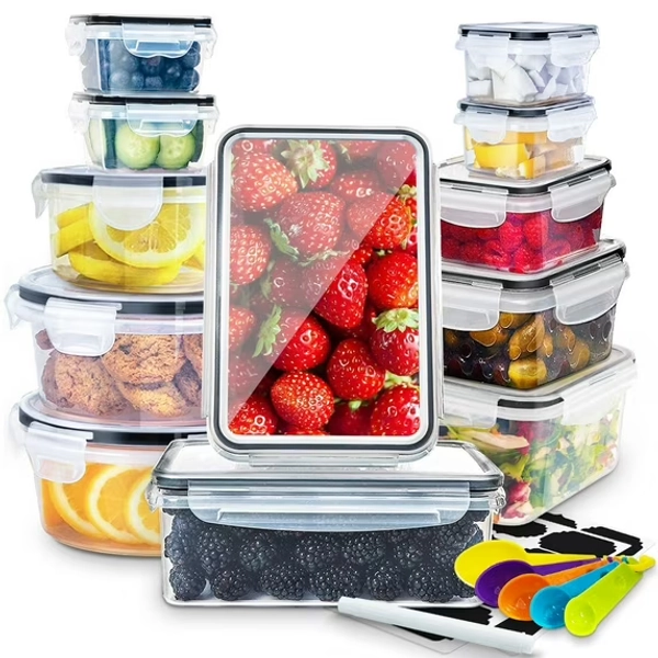 GPED 24 Pcs Food Storage Containers with Lids Airtight- Stackable Kitchen Bowls Set Meal Prep Containers-BPA Free Leak Proof Plastic Lunch Boxes- Freezer Microwave safe (12 Lids + 12 Containers)