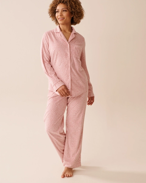 Leopard Print Soft Velour PJ Set - S