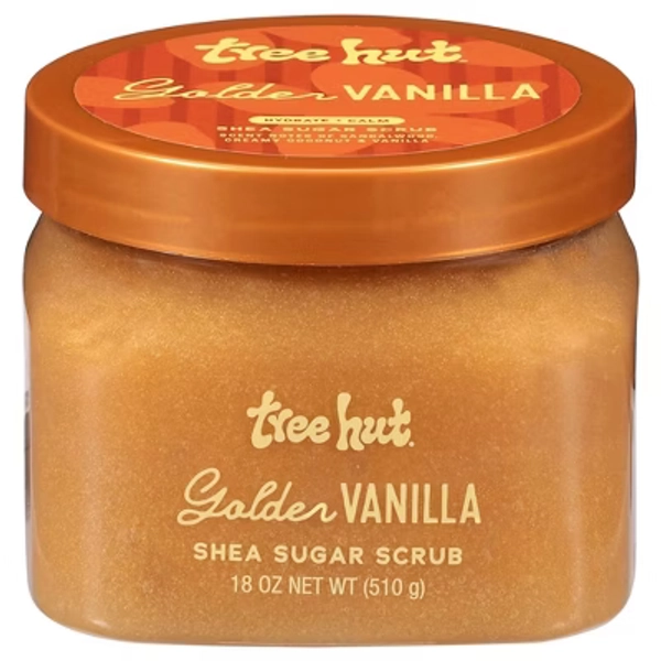 Tree Hut Body Scrub - Golden Vanilla - 18oz: Paraben-Free, Sulfate-Free, Vegan, Suitable for Normal and Combination Skin
