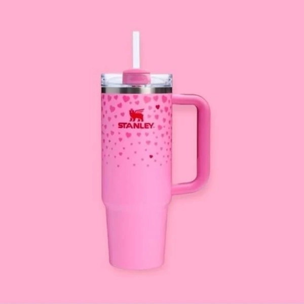 Stanley Dining 30oz Powder Pink Heart Quencher Tumbler