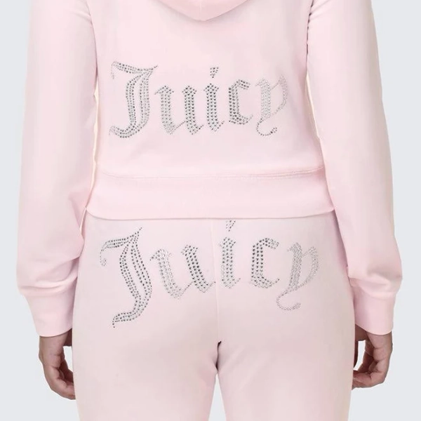 Juicy Couture Women's Og Big Bling Velour Hoodie New Soft Glow