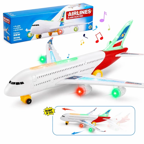 Airplane Toys for Kids, Bump and Go Action, Toddler Toy Plane with Sounds and LED Flashing Lights for Boys & Girls Ages 3-12 - Walmart.com