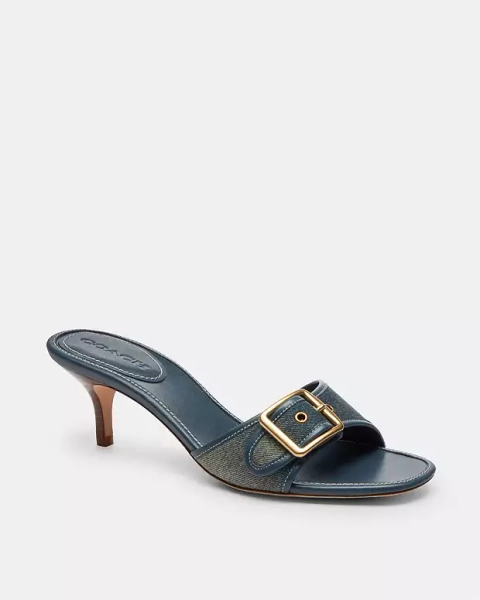 Indigo sombre Sandale Margot En Denim Vieilli