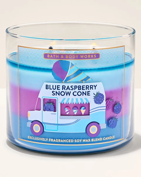 Blue Raspberry Snow Cone 3-Wick Candle