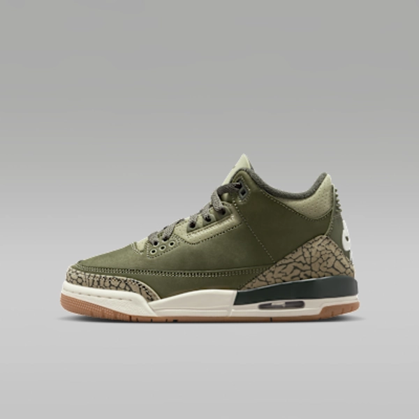 Air Jordan 3 Retro "Medium Olive" Big Kids' Shoes