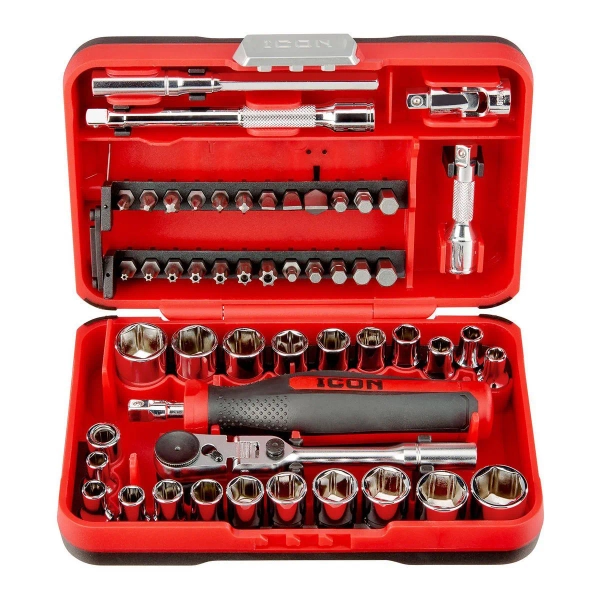 1/4 in. Drive Compact Socket and Bit Set, 52-Piece