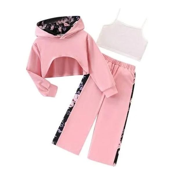 Girls' 3-Piece Stylish Tank Tops and Pants Set