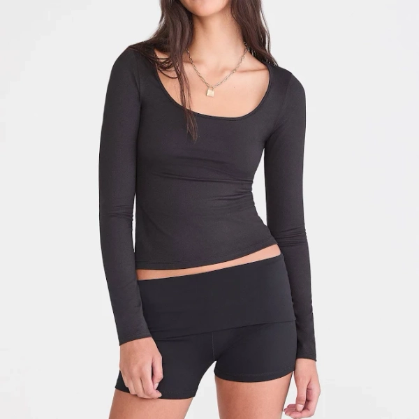Aeropostale Women's Long Sleeve Scoop-Neck Tee