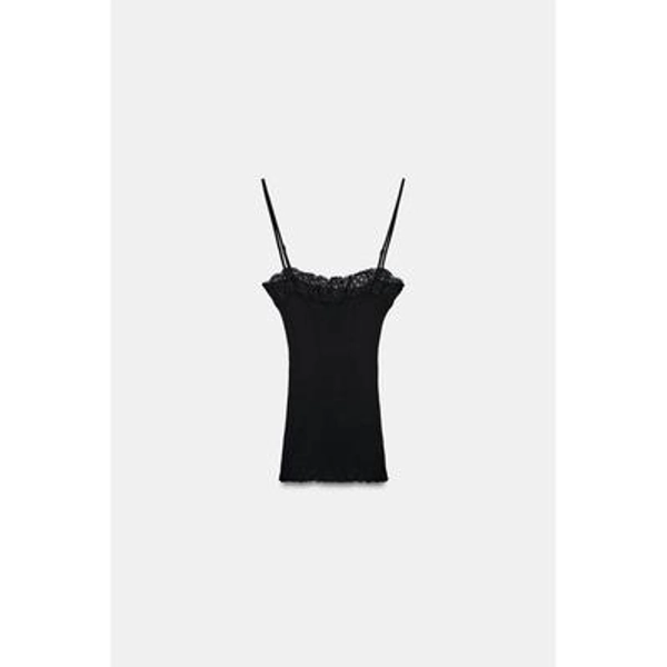 Zara - Lace Camisole - Black - M - Woman