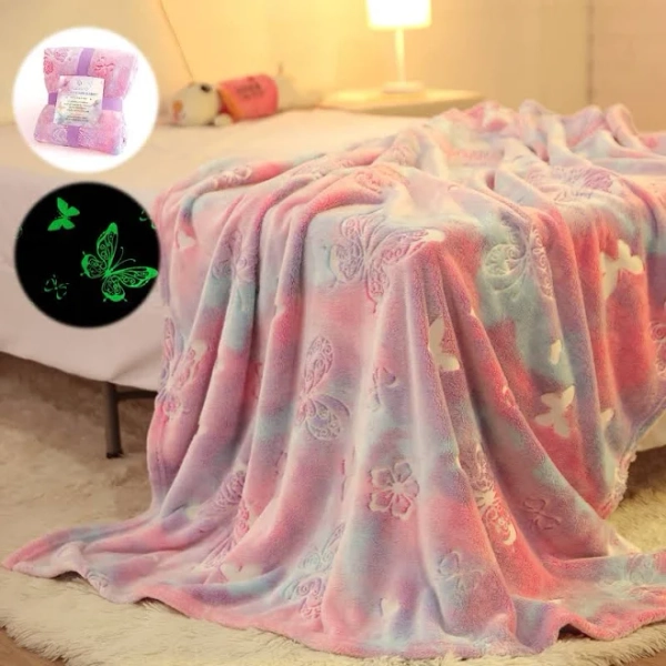 Anowpo Glow in The Dark Butterfly Gifts Blanket