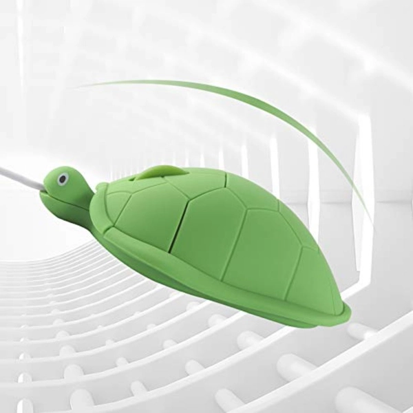 Compact USB Optical Mouse Designed Like a Turtle, Perfect for Laptops And Suitable for School Or Office Use