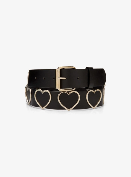 Black & Silver Heart Belt