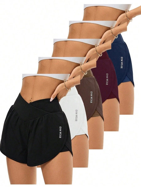 Easithlete Shorts Casual Versátil em Cor Sólida com Cintura em V Caimento Solto para Mulheres, Shorts para Esportes de Verão