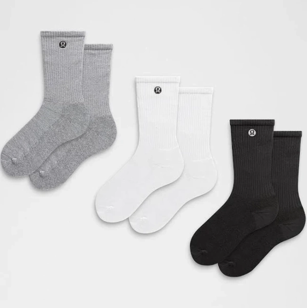 lululemon Casual Unisex Daily Essential Crew Socks 3 Pack