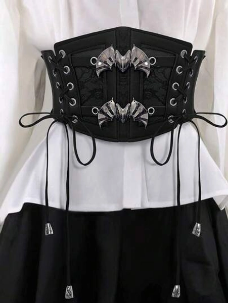 1pc Gothic Punk Steampunk Lace Tassel Tie Waist Belt, Suitable For Halloween Night Party Or Daily Outfit Matching