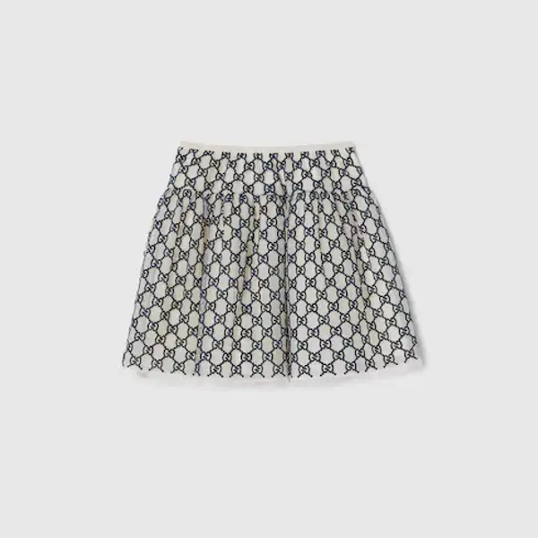 Children's embroidered GG nylon skirt