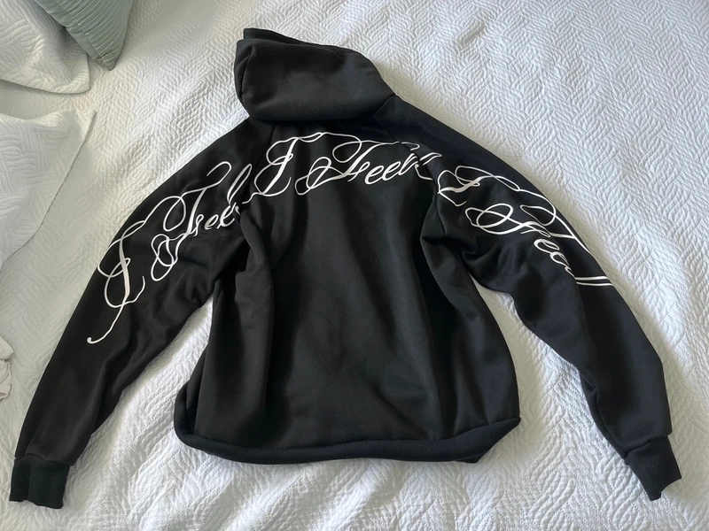 Black y2k zip up hoodie