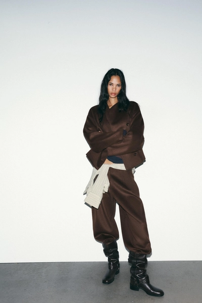 SOFT CROSSOVER JACKET - Dark brown | ZARA United States
