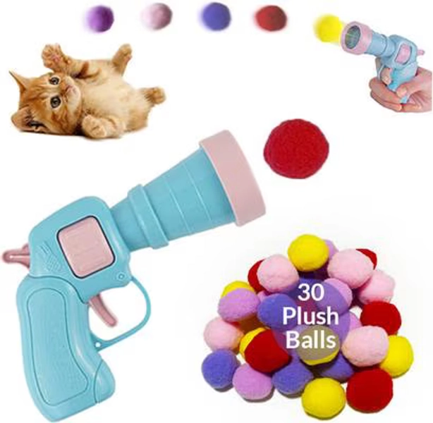 PET FIT FOR LIFE Ball Launcher Cat Toy, Blue, Medium - Chewy.com