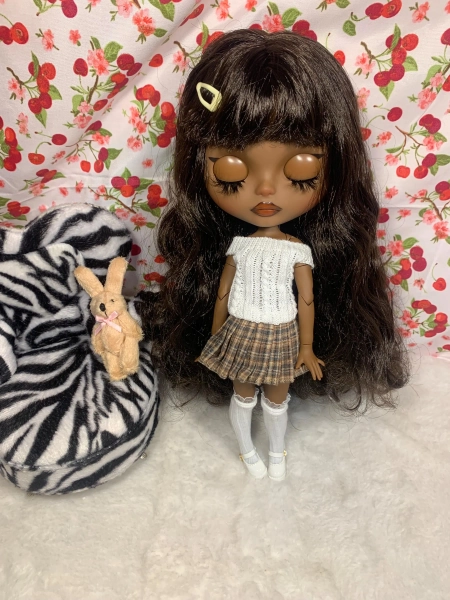 Black  Blythe Doll Custom