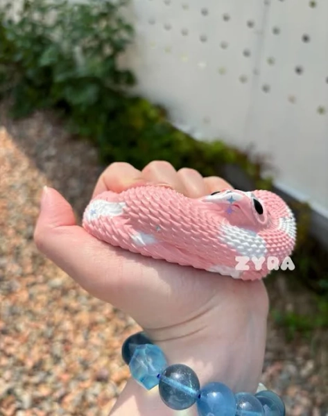 Pink Snake Taba Squishy Toy