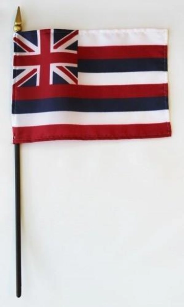 Hawaii 4" x 6" Mounted Flags