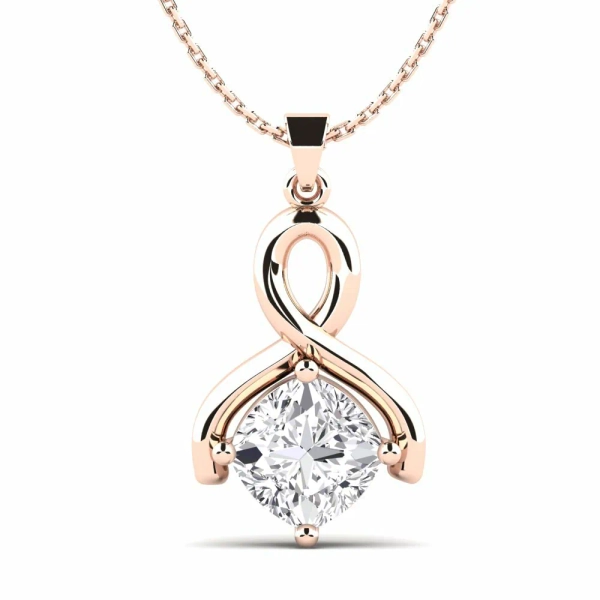 Or Rose18k Coussin Diamant Pendentif pour femme Hubertis