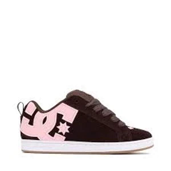 Dc Shoes Brown Womens DC Court Graffik Skate Shoe Brown Pink Journeys