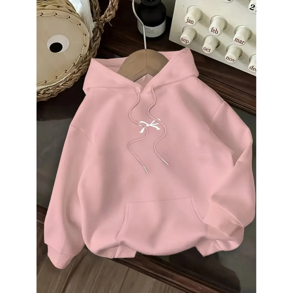 Casual Women's Hoodie with Butterfly Print, Kangaroo Pocket, Long Sleeves, Autumn/Winter Clothing - Elegant Brown Pullover with Drawstring, Casual Wear | Stylish Pullover | Hooded Sweatshirt with Drawstring