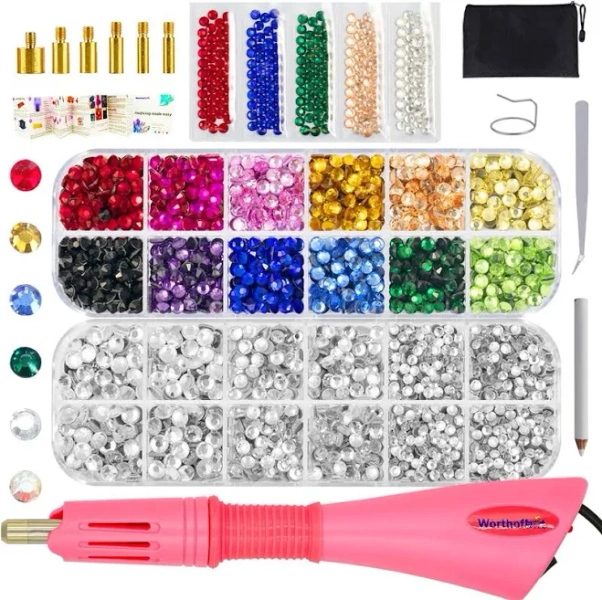 Bedazzler Kit With Rhinestones, Bedazzle Tool Gun, Hotfix Rhinestones