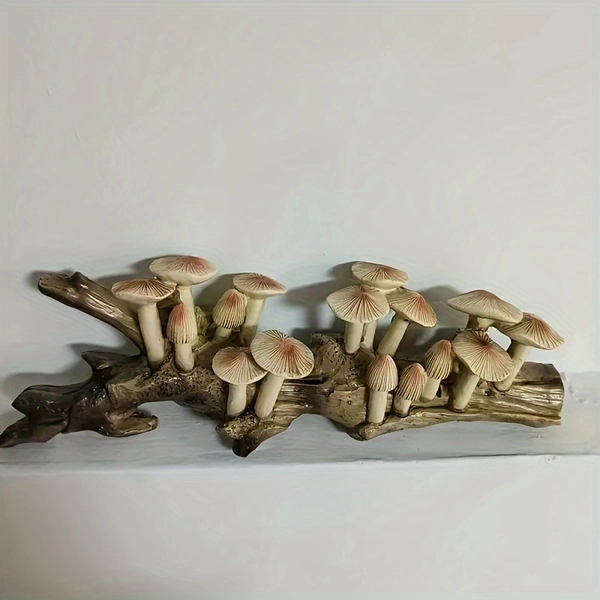 Charming Resin Mushroom Tree Stump Wall Art - Creative Decorative Hanging Ornament, Perfect Gift Idea