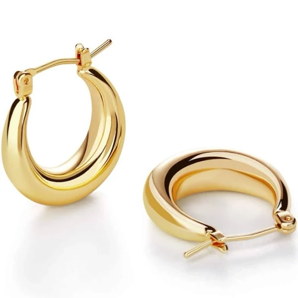 LILIE&WHITE Chunky Gold Hoop earrings for Women Cute Fashion Hypoallergenic earrings Minimalist Jewelry Gift