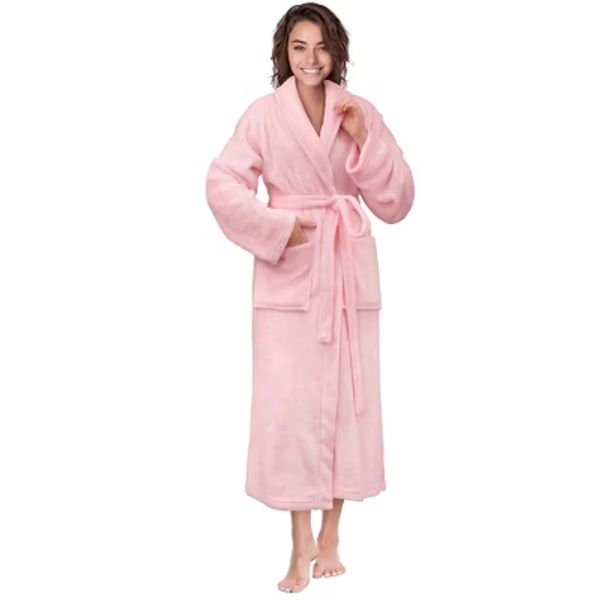 PAVILIA Womens Robe Fleece Plush Soft, Fluffy Fuzzy Cozy Warm Lightweight Bathrobe, Shower Spa House Long Robe (Pink, Small-Medium), College Dorm Gift