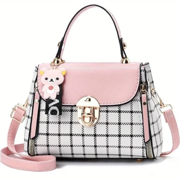 Women's Lightweight Plaid Crossbody Bag